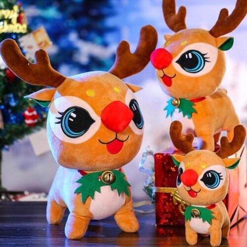 Deer Plush Toy High Simulation Strong Flexibility Decorative Toy Room Christmas Decor Deer Stuffed Doll Kids Gift for Children