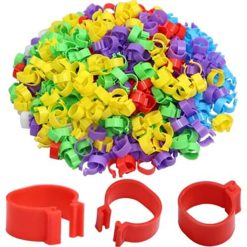 16/18/20/25mm Inner Diameter Chicken Duck Goose Plastic Open Foot Ring 6 Colors Without Text Label Buckle Poultry Breeding Mark