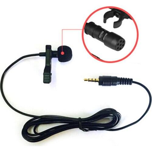 Portable Clip-On Lapel Lavalier Microphone 3.5mm Jack Hands-Free Condenser Clip-On Lapel Mic Wired Mikrofo/Microfon For Phone