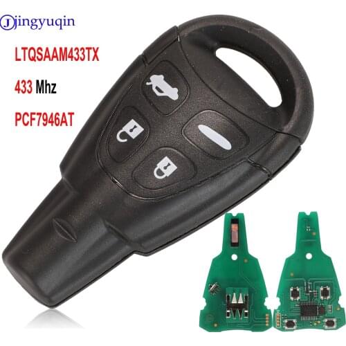 Jingyuqin Remote Key Fob 433Mhz PCF7946AT For SAAB 9-3 9-5 2003-2010 LTQSAAM433TX Replacement Refit Car remote Key