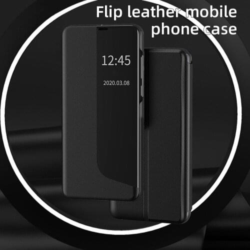 Luxury Shockproof Kickstand Smart View Filp Leather Phone Case For Huawei P40 Pro P30 Lite Cellphone Back Cover Funda Coque Capa