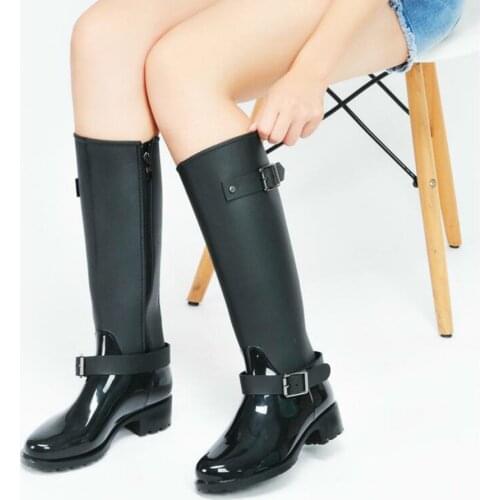 Dwayne rainboots brand design mid-calf boots students rain boots preppy shoes woman buckle rubber rainboots snow boots for girls