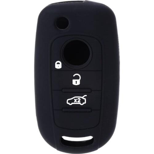 Silicone Car Key Case Cover For Fiat 500X Toro Tipo Egea 3 Buttons Dodge Neon
