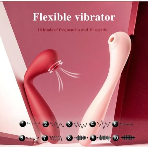 Nipple Sucking Vibrator Flexible Sucker Vibrator For Women Clitoris Stimulator Vibrating Eggs AV Stick Adult Sex Toys For Women