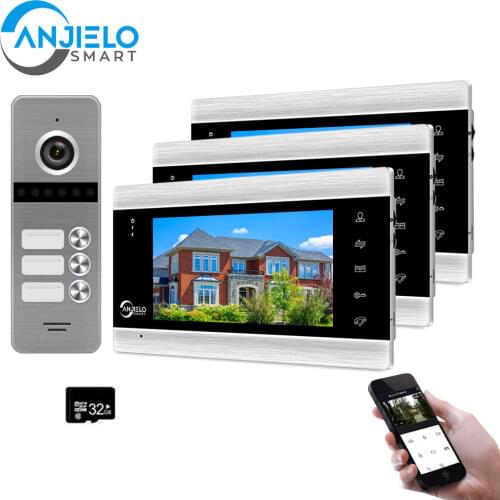 Tuya Smart App Mobile Phone Remote Control 7 Inch 960P Video Door Phone WiFi Wired Intercom System for Multi-Apartments Security