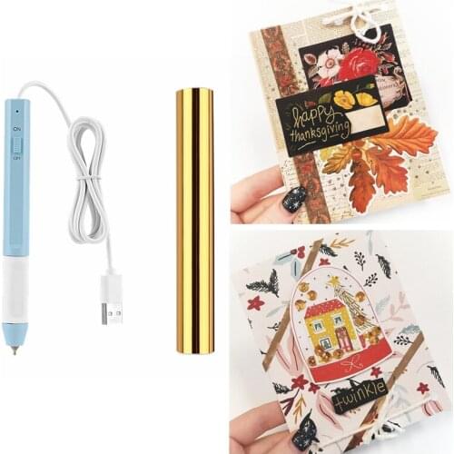 USB Powered 1.5mm/0.8mm Heat Foil Pens For Paper Leather Plastic Used Card Make Crafts Stencil DIY Tools 2020