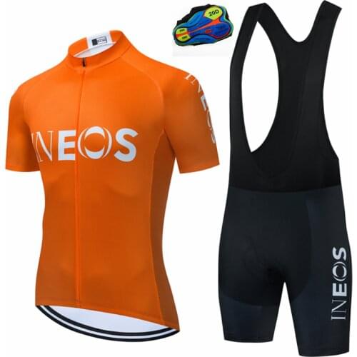 Zipper Polyester Long sleeve 2021 INEOS Cycling Team Jersey 20D Bike Shorts Set Mens MTB Summer Bicycling Maillot Bottom