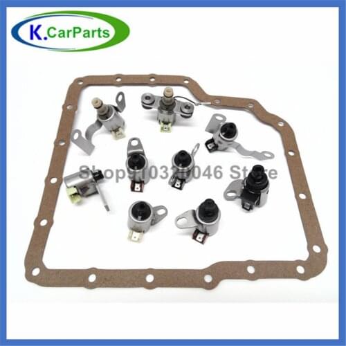 Remanufactured for Transmission Shift Solenoid Gearbox Kit Set 9pc & Gasket for Nissan Mitsu Mazda Rover Volkswagen JF506E 09A