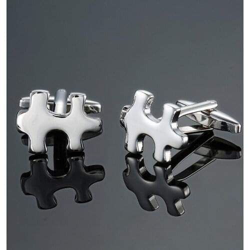DY The new high quality brass Silvery puzzle Cufflinks fashion Mens French shirt Cufflink free shipping