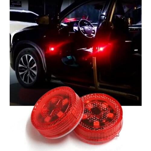 1pair Car LED Door Opening warning Lights modification free wiring universal anti-collision welcome burst flashing Safety light
