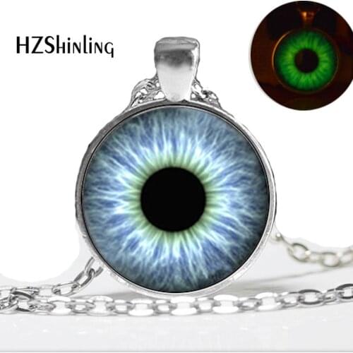 1 pc Glowing White cat eye Necklace Glow in the DARK Pendant Glowing Jewelry photo Art