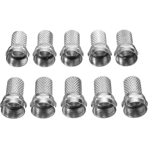 10Pcs/set Twist Coax RG6 F-Type Plug Coaxial Cable Connector Plug High Quality Connector For TV Satellite Virgin Cables