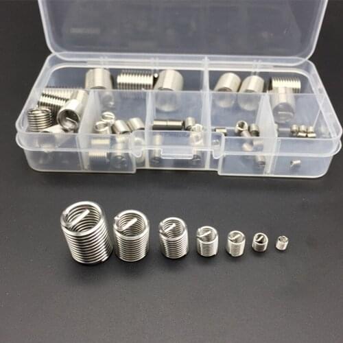 60PCS/SET Stainless Steel Thread Repair Insert Kit M3-M12 With Box for Helicoil Repair Tools