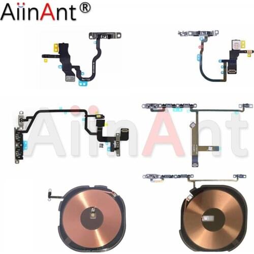 AiinAnt Original Mute & Volume Power Buttons key Switch Flex Cable For iPhone X Xs Max XR 7 8 Plus Power Flex Phone Repair Parts