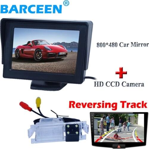 Car parking camera bring the led lights and Dynamic track line wtih 4.3" car screen monitor for Kia K2 Rio Hatchback