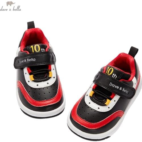DBY19437 Dave Bella autumn baby unisex fashion letter patchwork shoes new born boys girls casual shoes
