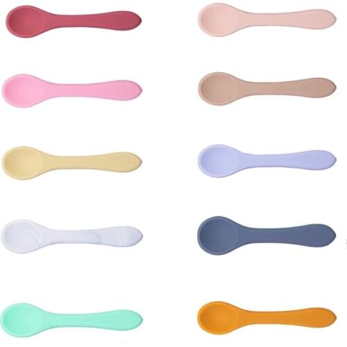 Childrens soft silicone fork spoon baby fork spoon feeding supplies infant tableware silicone tableware spoon accessories