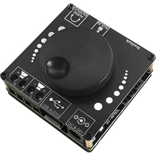 XY-AP50L 2x50W Dual Channel Speaker Digital HIFI Audio Power Amplifier Board 3.5mm AUX Audio Stereo Bluetooth-compatible 5.0 Amp