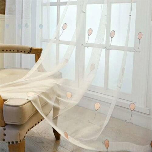 Finished Balloon Embroidery Curtain Tulle For Living Room Bedroom Childrens Room Window Screening kitchen Sheer Curtain T252#4
