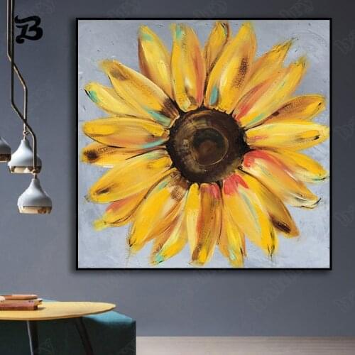 Canvas Painting Wall Art Yellow Sunflowers Oil Painting Abstract Modern Picture Canvas Poster Print Home Decoration Room Decor