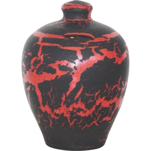 Pottery Decorative Pattern Test Piggy Bank Red & Black 24 cm
