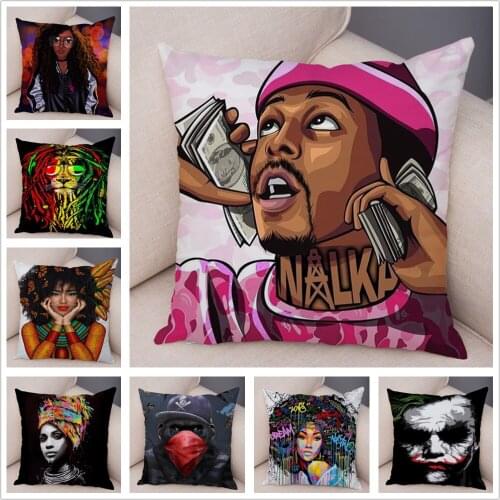 Cartoon Kenya Custom Cushion Cover for Sofa Home Decor Pillow Case 45*45cm Polyester Pillowcase