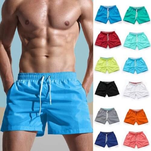 Mens Fashion Sports Beach Solid Color Mid Waist Popular Shorts, New Summer Sexy Boxing, Comfortable And Breathable Surfing Pant