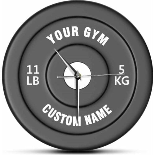 Gym Owner or User Funny Acrylic Wall Clock Custom Your Gym Name Dumbbells Design 3D Effect Fitness Sports Equipment Wall Watch