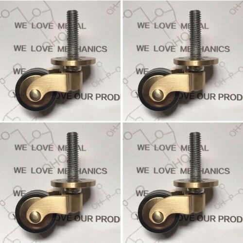 Brand New 4PCS European Heavy Brass Universal Furniture Casters Table Chair Sofa Bar Furniture Mute Rubber Wheel Rollers Runners