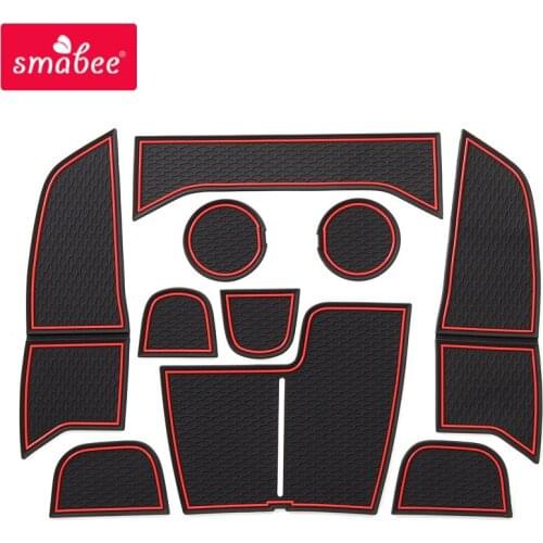Smabee Anti-Slip Gate Slot Mat For Ford FOCUS 2019 ~ 2020 Interior Accessories Door Groove Mats Cup Holders Non-slip mats