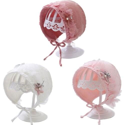 Lace Newborn Cotton Kids Hat Baby Princess Cap Infant Baby Bonnet Summer Sun Hat
