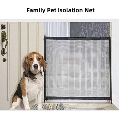 Dog Gate Mesh Pet Barrier Portable Folding Safe Guard Safety Enclosure Dog Fence Home Protection Pet Separation Supplies