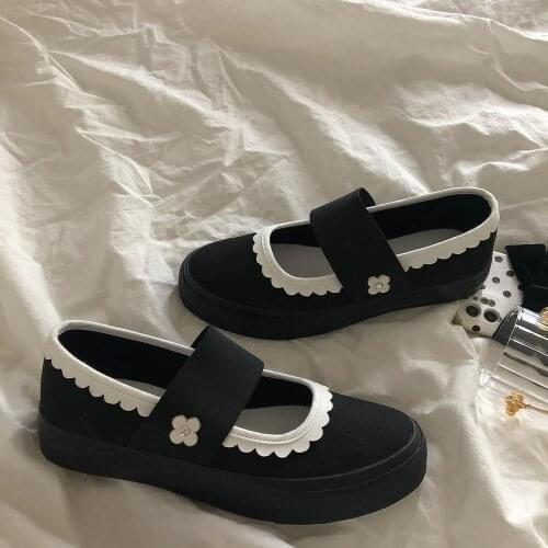 2021 New Original French Maid Black Canvas Shoes Female Summer Niche Design Sense Lolita Lolita Shoes Jk Black Shoes