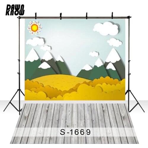DAWNKNOW Mountain Vinyl Photography Background For Newborn Sun Flower Tree Photo Shoot Backdrop For Personal Photo Studio S1669
