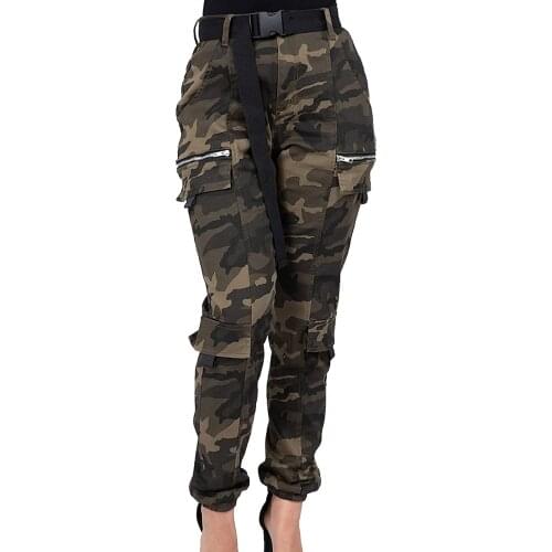 Women Camouflage Cargo Pants High Waist Pants Slim Fit Women Harem Camo Pants Streetwear Punk Cargo Pant Trousers#g30