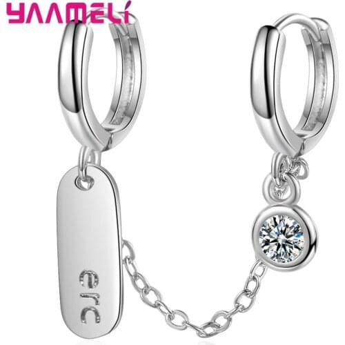 Fashion Real 925 Sterling Silver Cool Hotsale Asymmetric Drop Earrings For Women Girls Young Lady Hot Sale Jewelry Party Gifts