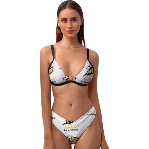Be Kind To Animals Bikini Swimsuit Colaless Teen Swimwear High Quality Sweet Festival 2 Piece Bathing Suit