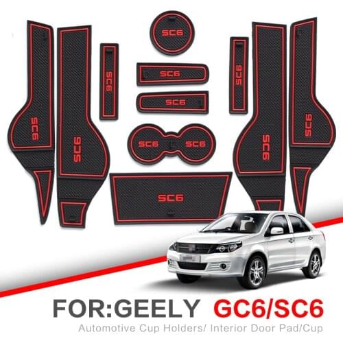ZUNDUO Fo GEELY GC6/SC6 2012-2015 Gate slot pad Automobile Dust mats Cup Holders Car Mat Anti Slip , Non-slip RED WHITE