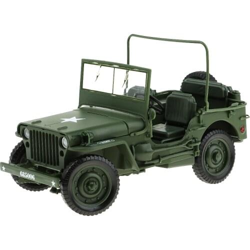 1:18 Jeep Car Military US Army Force Vehicle Well-Made Diecast Toy Model