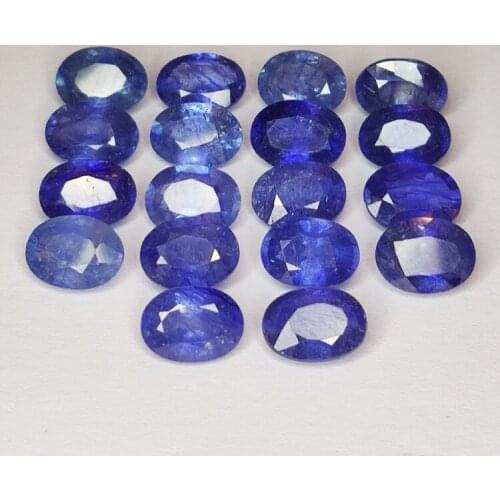 21.28ct Blue Sapphire oval cut 7.0x5.1mm 18pc