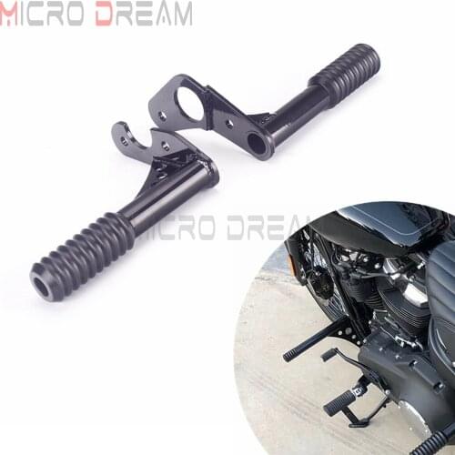 2x Black Highway Peg Crash Bar Passenger Peg Frame Slider Bumper Guard for Harley 2018 Softail Street Bob Low Rider FXLR FXBB