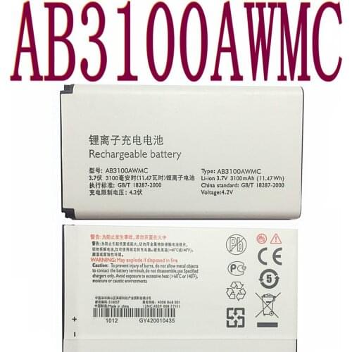 AB3100AWMC 3100mAh AB3100AWMT for PHILIPS Xenium E181 E180 CTE181 CTE180 Mobile phone High quality Replacement Battery