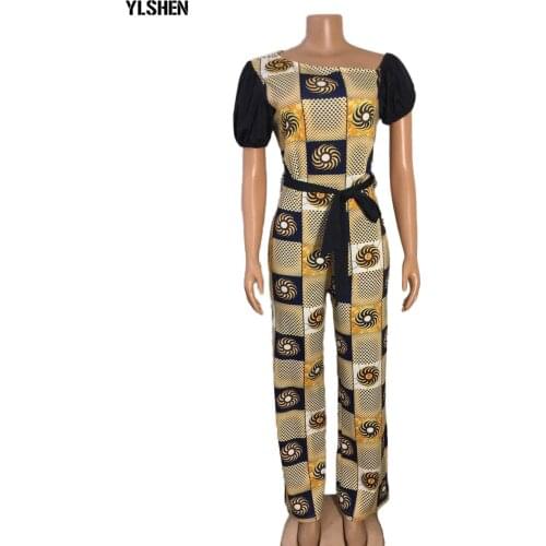 2020 Africa Clothing African Dresses For Women Dashiki Style African Clothes Fashion Print Jumpsuit Sexy Off Shoulder Overalls