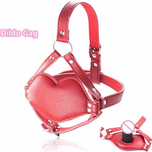 Bdsm Bondage Leather Strap with Silicone Dildo Gag Sex Toys for Men Women Gay Sex Games Erotic Products sextoyscouple