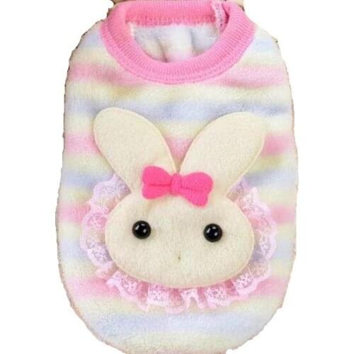 Flannel warm cartoon pet dog cat clothing cloth lace rabbit