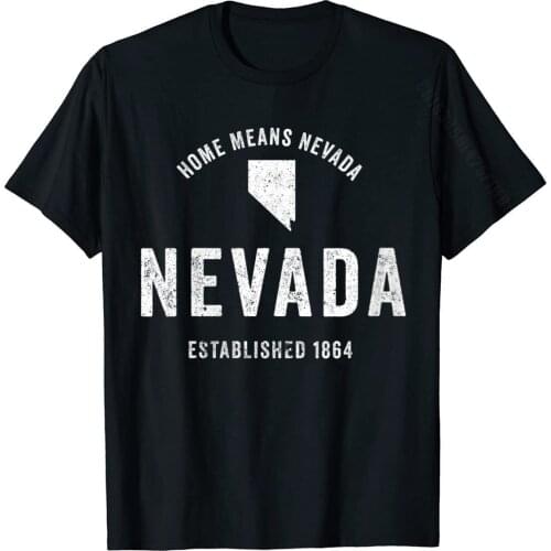Womens Nevada State Home State Retro Distressed Gift T-Shirt Casual Tshirts New Design Cotton Mens Tops T Shirt Fitness Tight