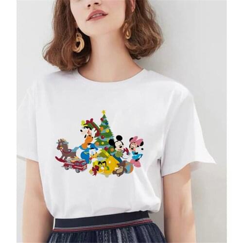 Disney Cartoon Mickey Tshirt Tees Summer Casual Oversized Women T-shirts Funny Hip Hop Streetwear Harajuku Short Sleeve Tshirt