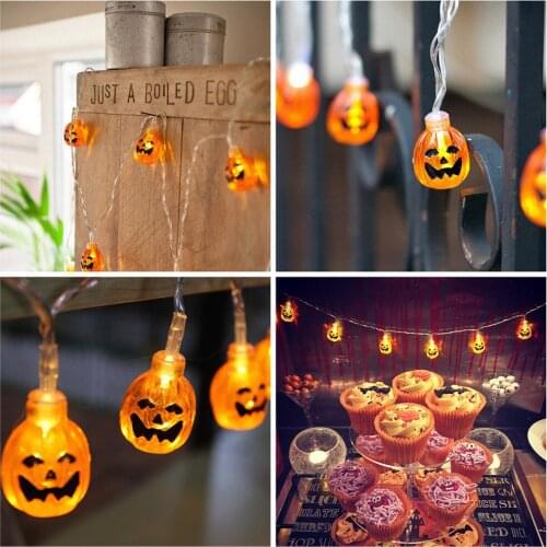 20LED Halloween Warm White Pumpkin String Lights 2Meter Battery Operated For Christmas Party holiday Garden Decoration Lights