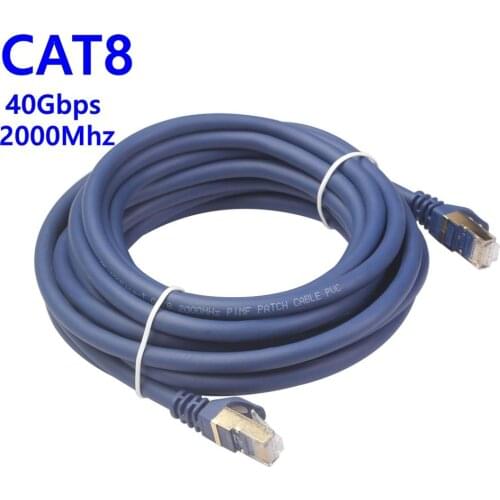 Cat8 Ethernet Cable RJ45 Network Cable SFTP 40Gbps Lan Cable Cat 8 RJ45 Patch Cord 10m/15m/20m For Router Laptop Cable Ethernet
