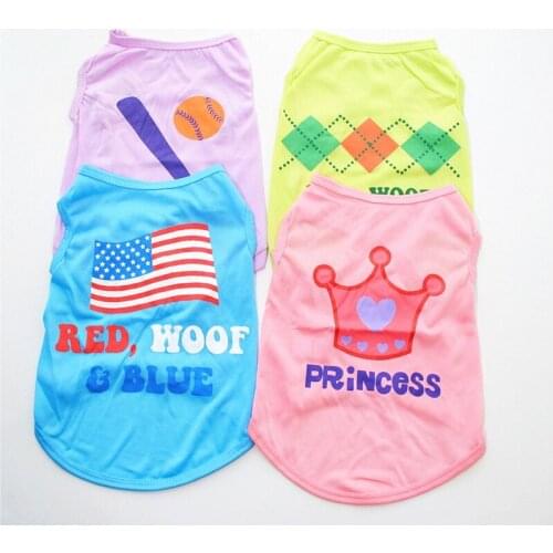 Summer Dog Clothes Puppy Shirt for Dogs Teddy Yorkshire Bulldog Dog Shirt Small Dog Vest Pet T-shirt Teacup Pug Puppy Clothes